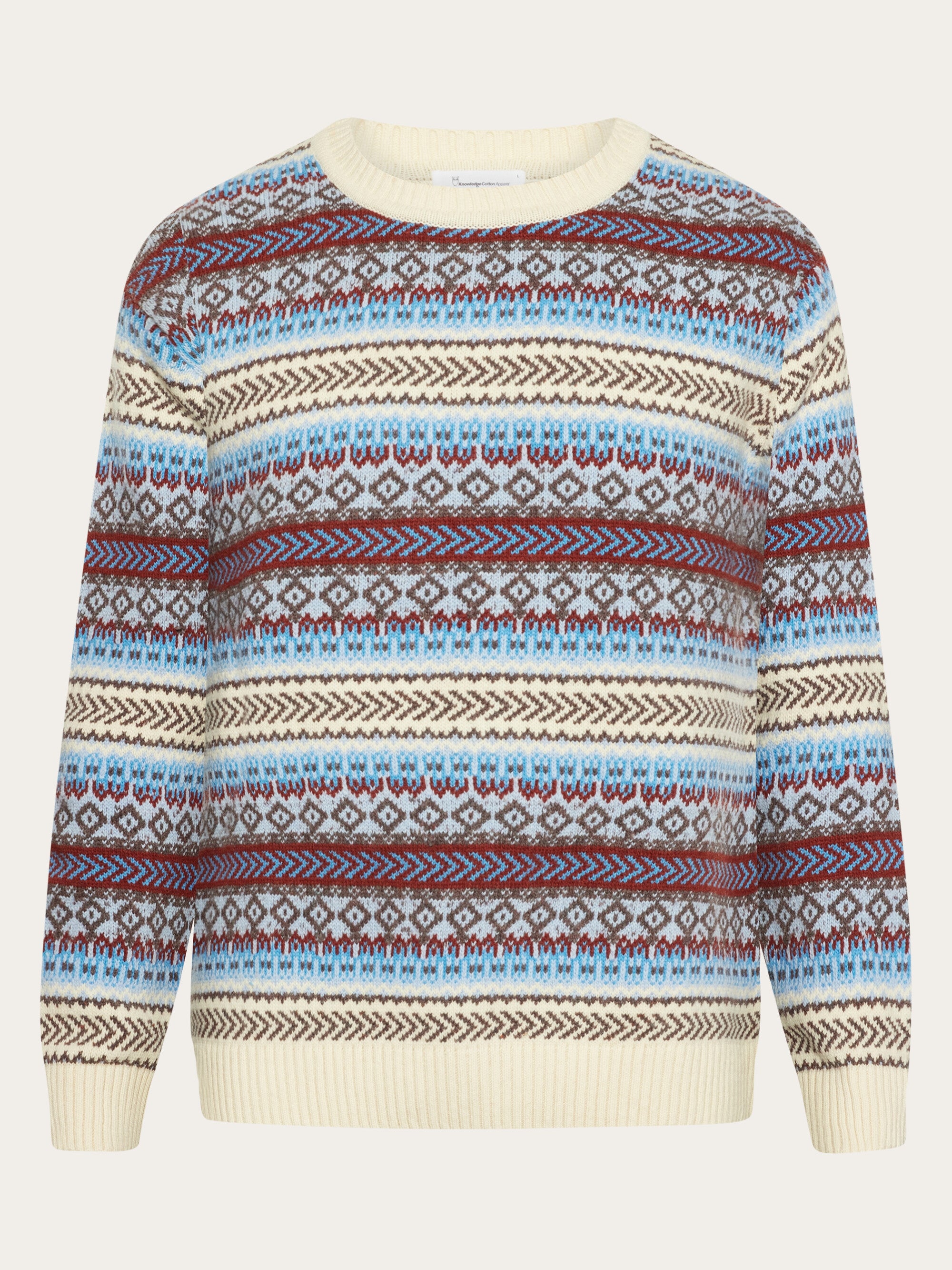 Knitted Fair Isle crew neck RWS Multi color stripe