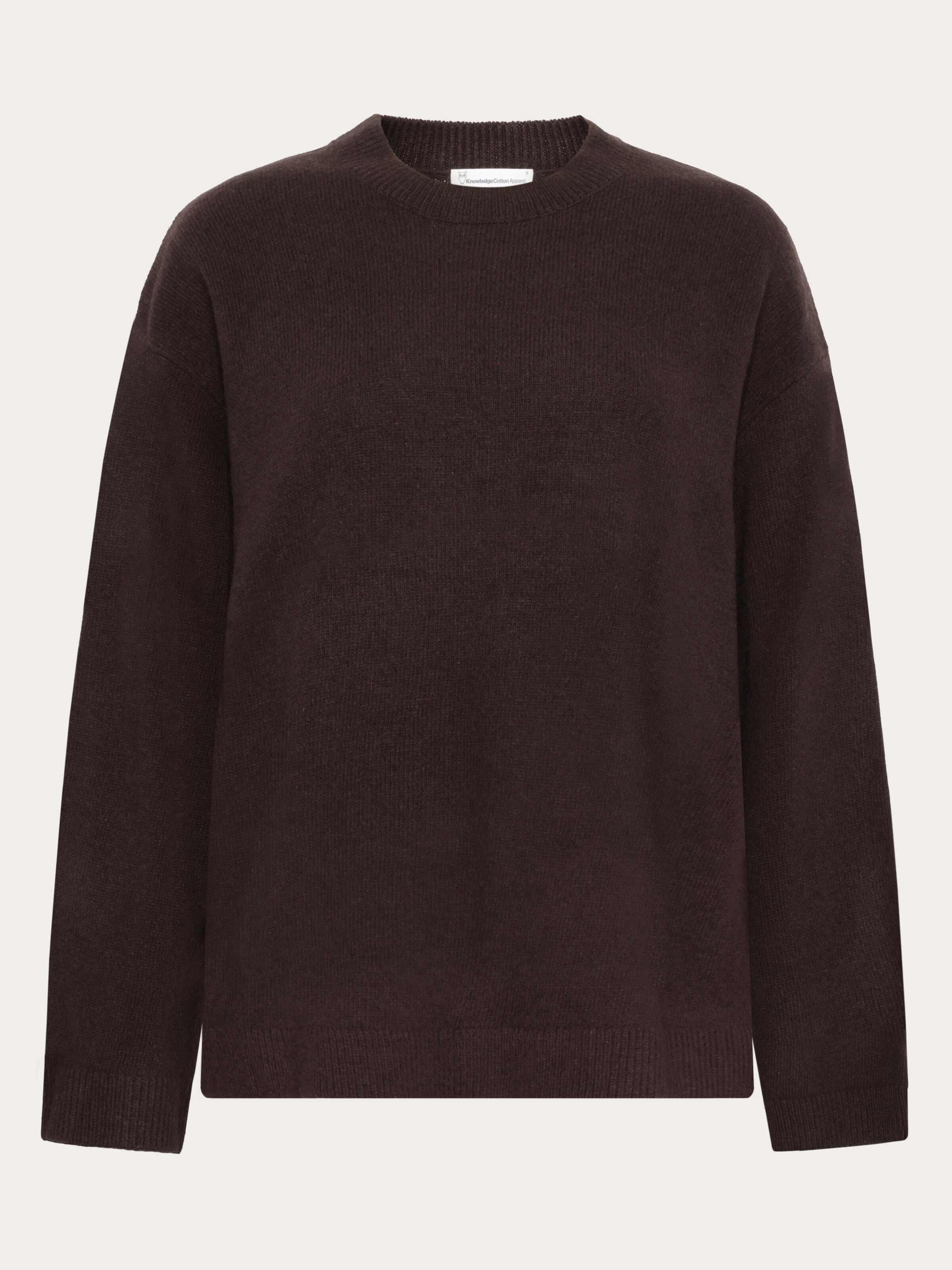 Lambswool crew neck sweater - Chocolate Torte