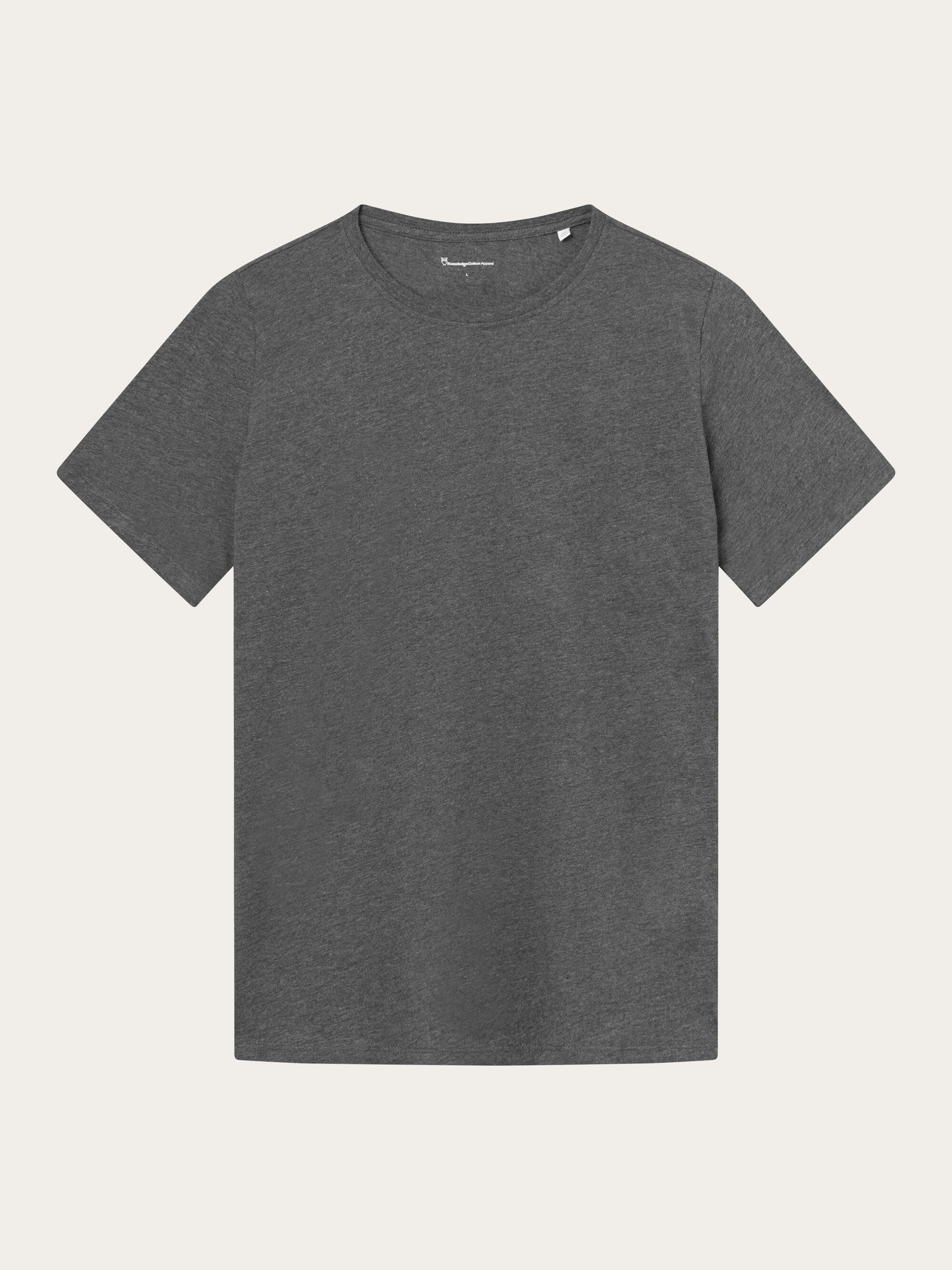 Regular fit Basic tee Dark Grey Melange von KnowledgeCotton Apparel kaufen