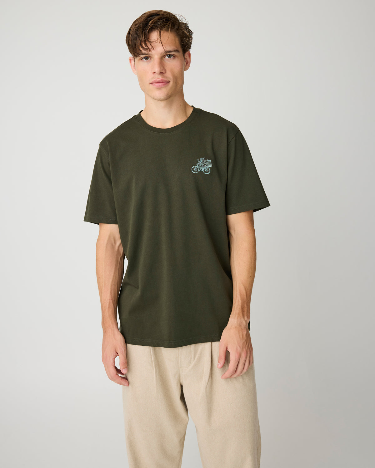 Chest embroidery t-shirt - Forest Night