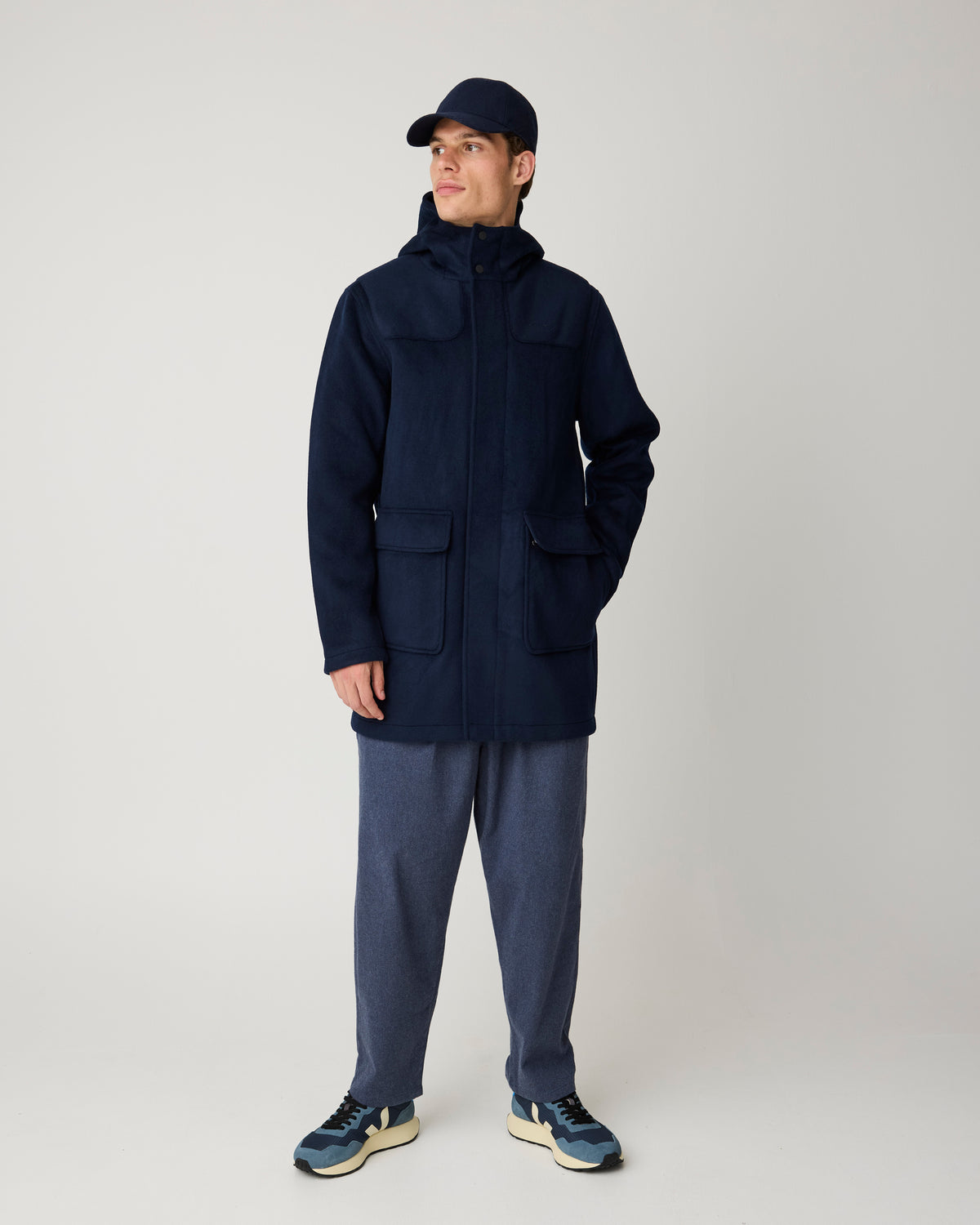 Wool duffel coat - Night Sky