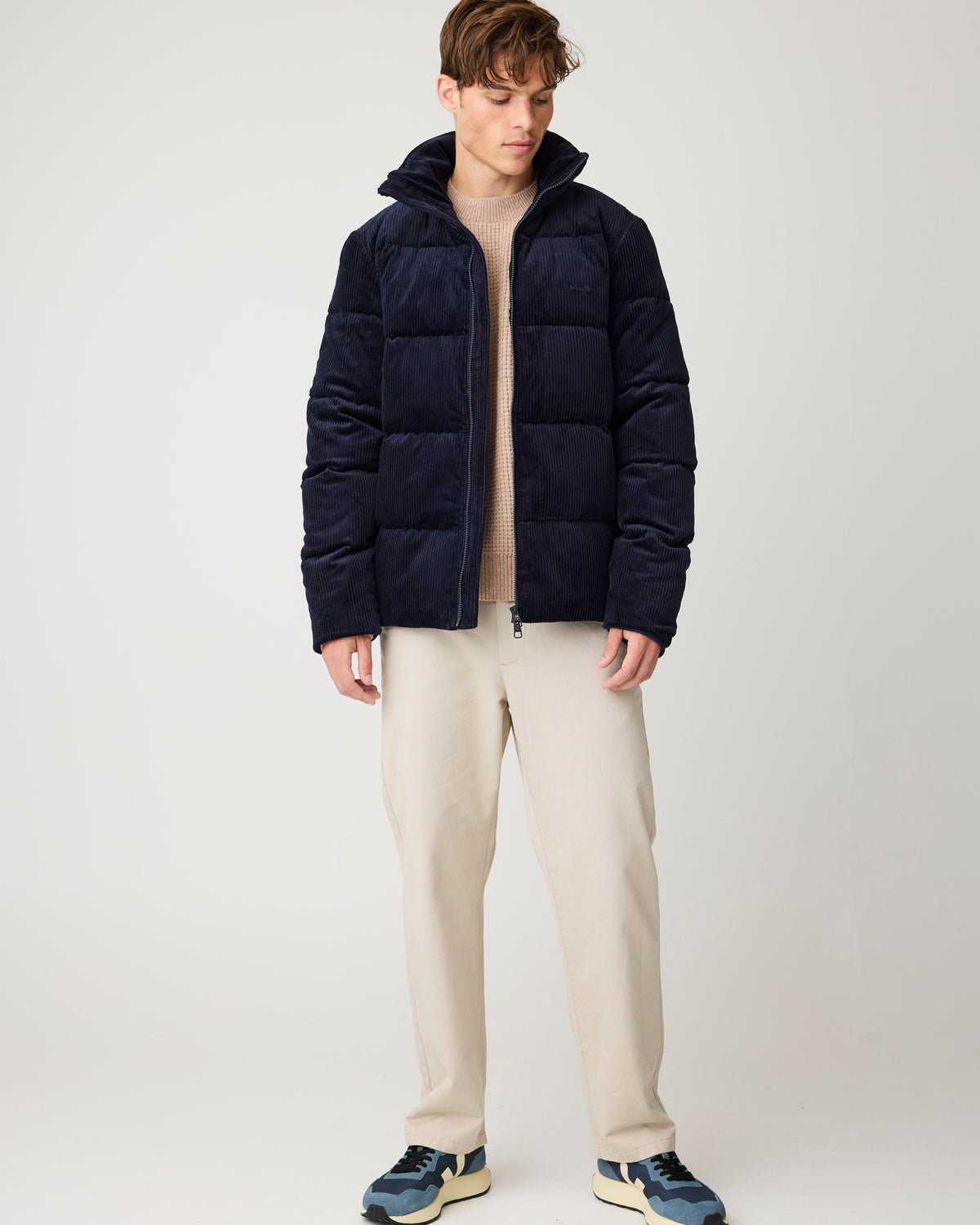 Corduroy Puffer Jacket - Night Sky