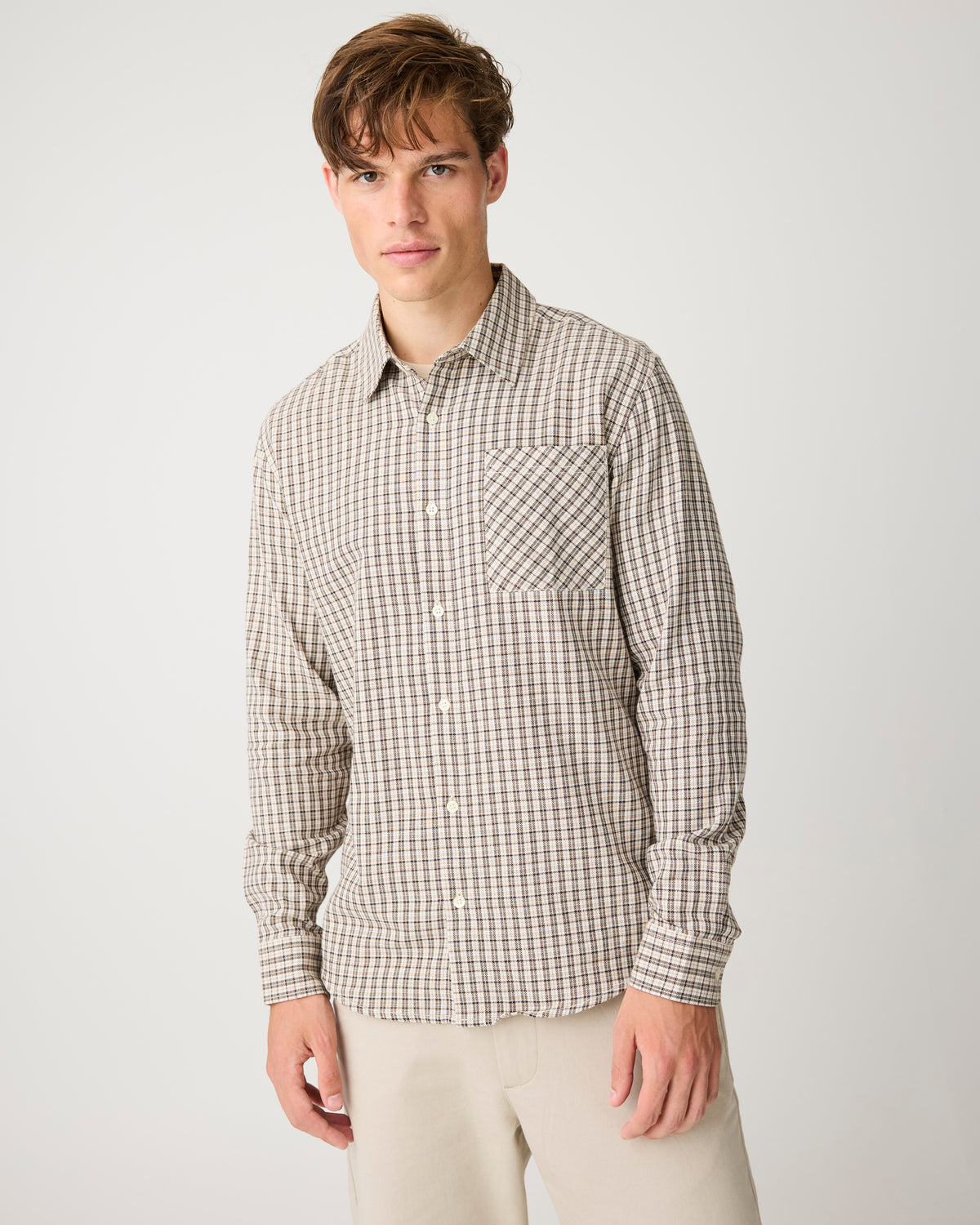Dune regular check shirt - Creme check