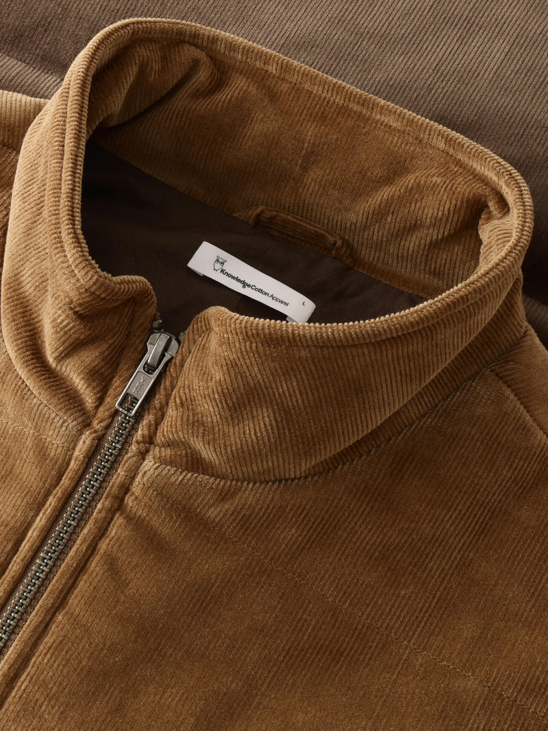 KnowledgeCotton Apparel - UNI 14-wales corduroy colorblock vest - GRS/Vegan Vests 1121 Dachshund
