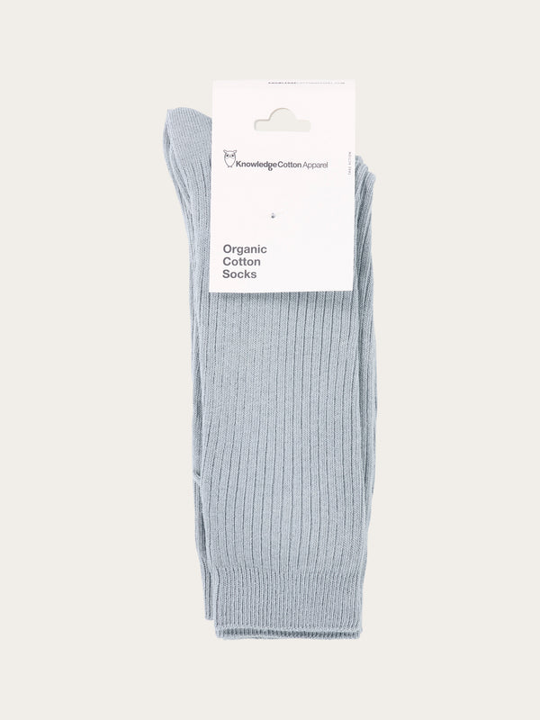 KnowledgeCotton Apparel - UNI 2-pack classic sock Socks 1335 - Blue Fog