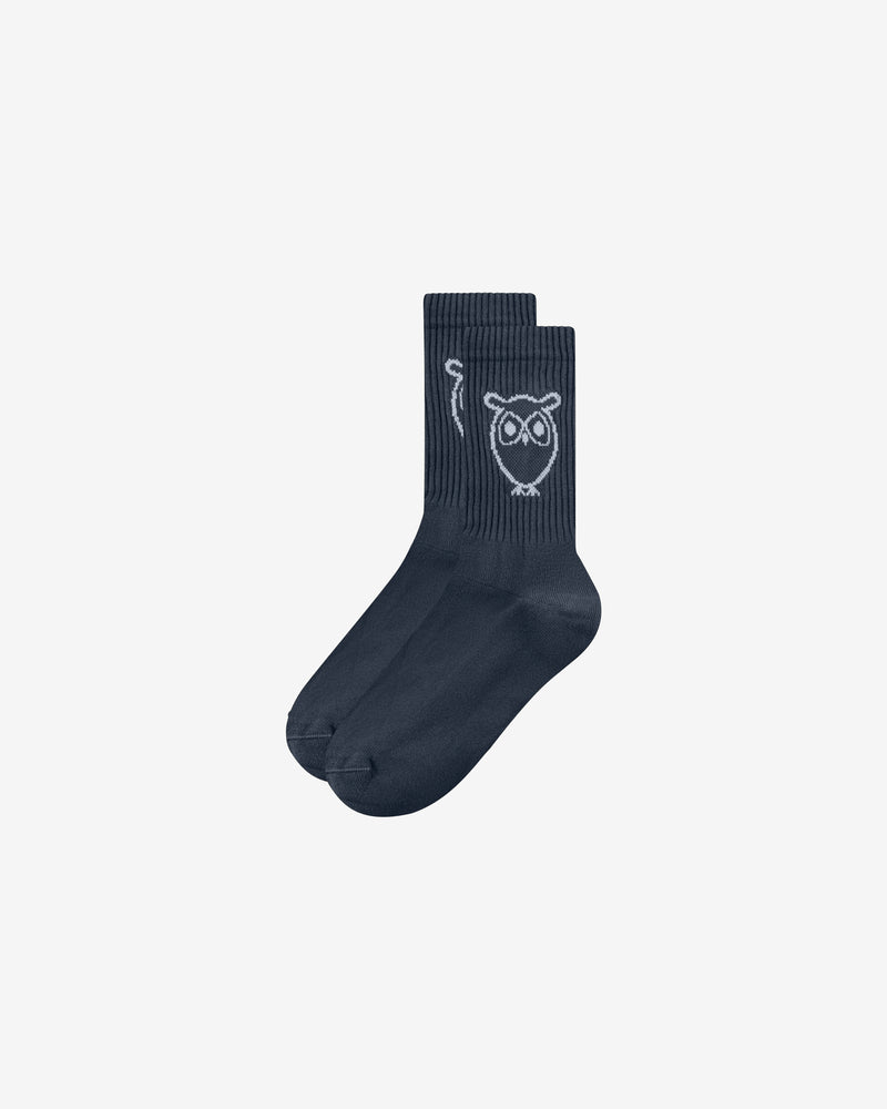 KnowledgeCotton Apparel - UNI 2-pack tennis sock Socks 1001 Total Eclipse