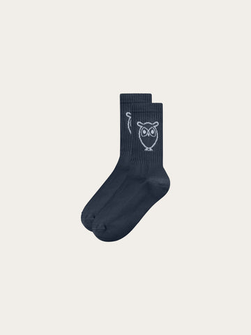 KnowledgeCotton Apparel - UNI 2-pack tennis sock Socks 1001 Total Eclipse