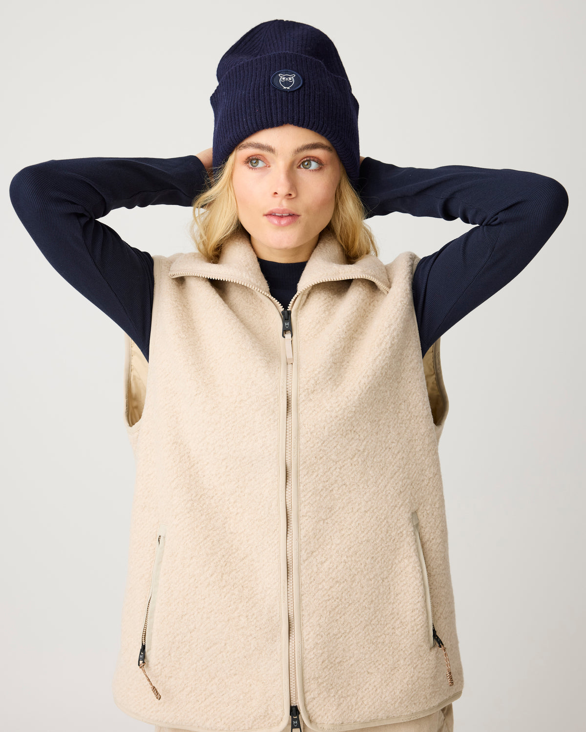 Wool fleece zip vest - Item Colour