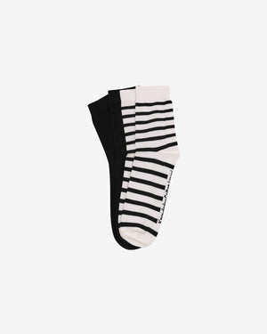 KnowledgeCotton Apparel - UNI 2 pack classic stripe socks Socks 1300 Black Jet