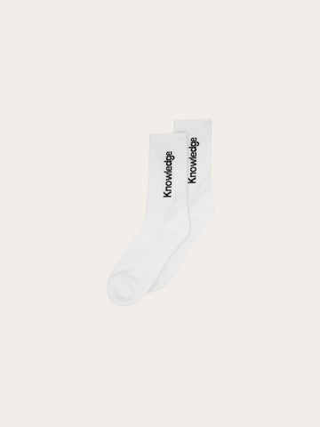 KnowledgeCotton Apparel - UNI 2 pack trademark socks Socks 1010 Bright White