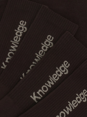 KnowledgeCotton Apparel - UNI 2 pack trademark socks Socks 1487 Chocolate Torte