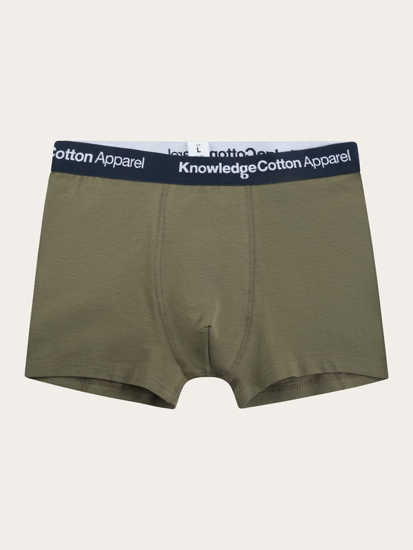 KnowledgeCotton Apparel - MEN 2 pack underwear Underwears 1100 Dark Olive