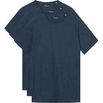 KnowledgeCotton Apparel - MEN 3-pack core t-shirt T-shirts 1001 Total Eclipse