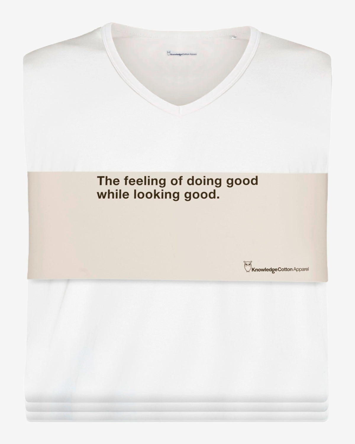 KnowledgeCotton Apparel - MEN 3-pack t-shirt Regular v-neck T-shirts 1010 Bright White