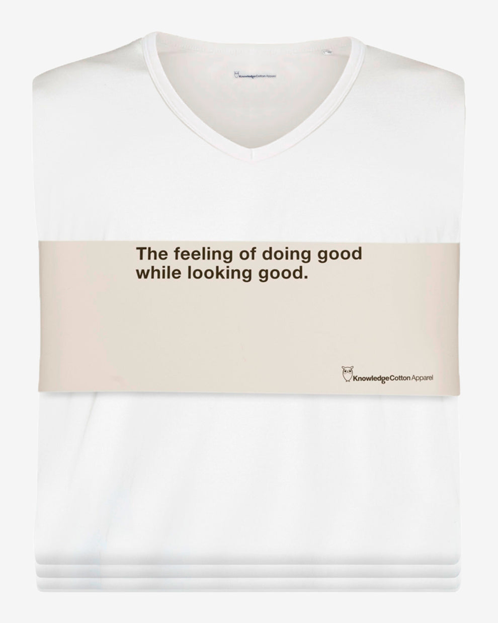 KnowledgeCotton Apparel - MEN 3-pack t-shirt Regular v-neck T-shirts 1010 Bright White
