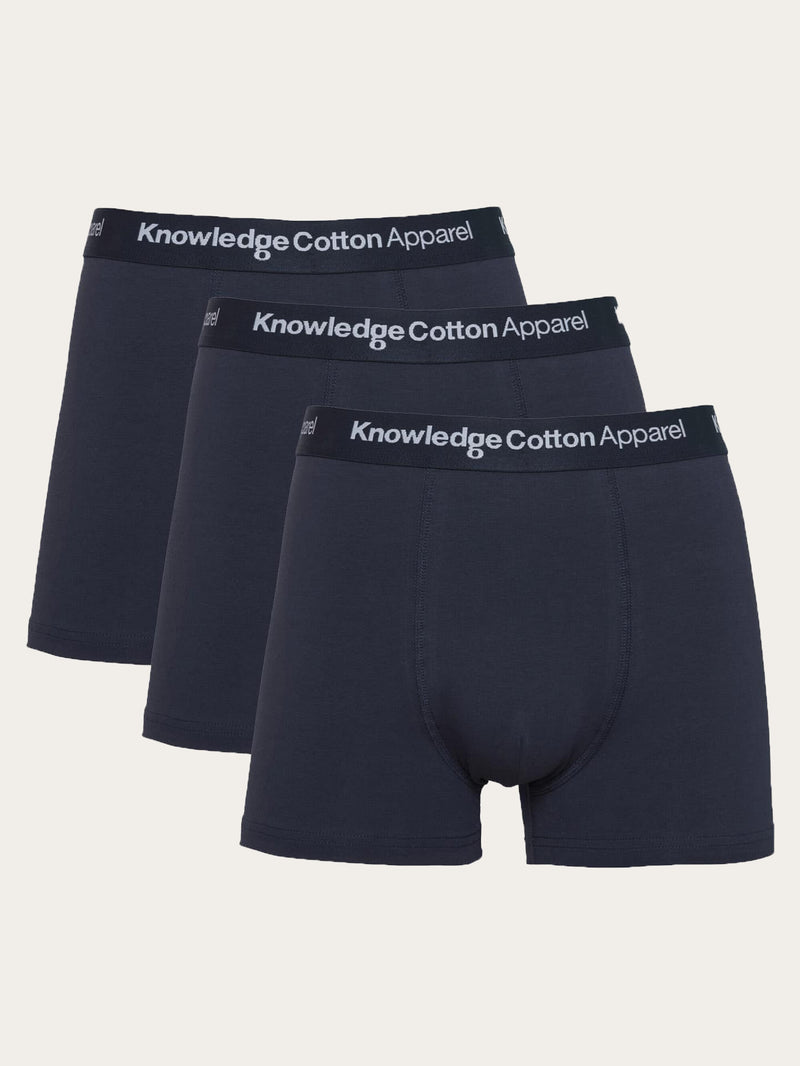 KnowledgeCotton Apparel - MEN 3-pack underwear Underwears 1001 Total Eclipse