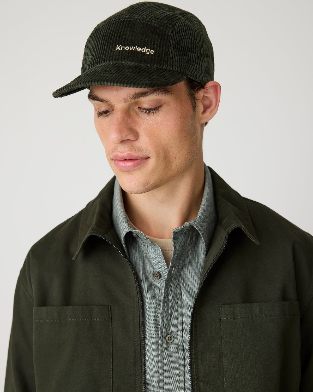 Corduroy 5-panel cap - Forest Night