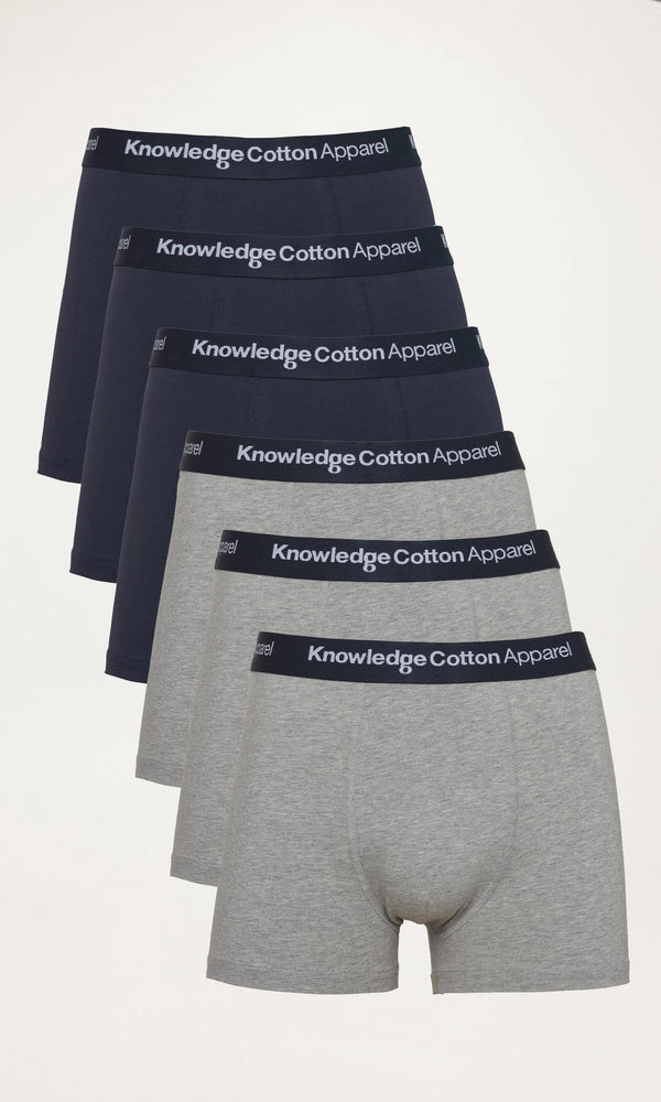 KnowledgeCotton Apparel - MEN 6 pack underwear Underwears 1012 Grey Melange