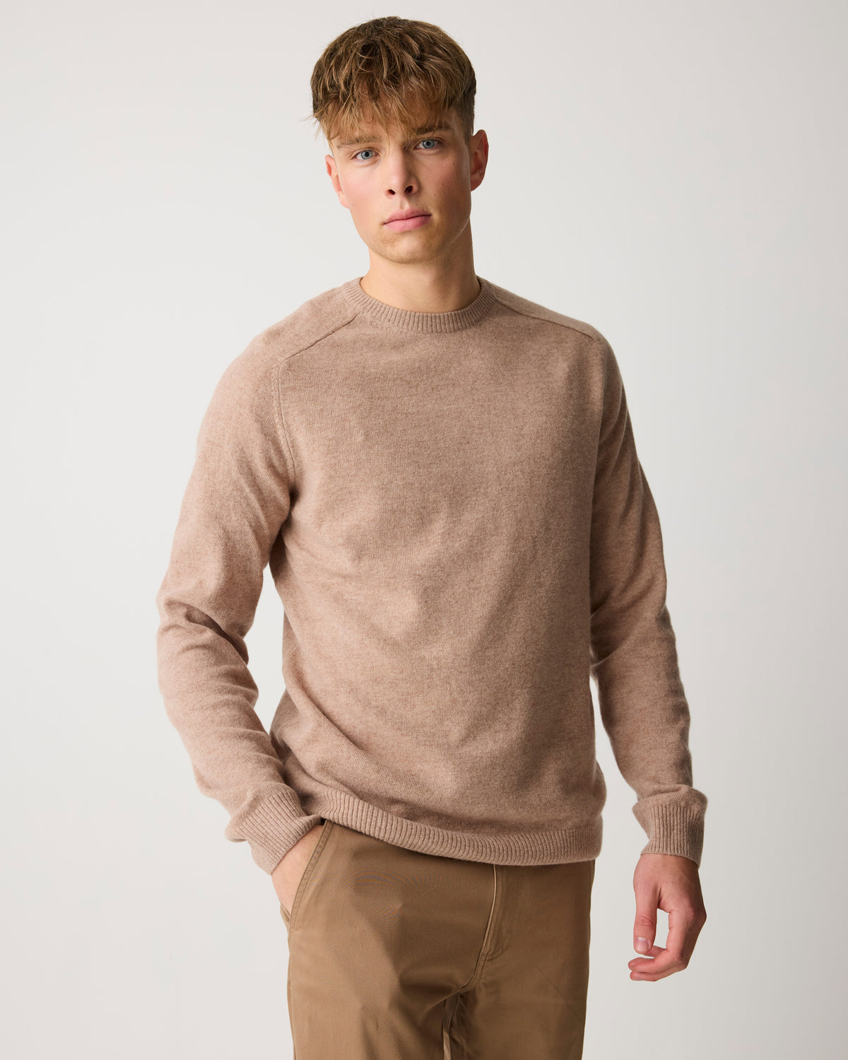 Basic o-neck knit - Kelp melange