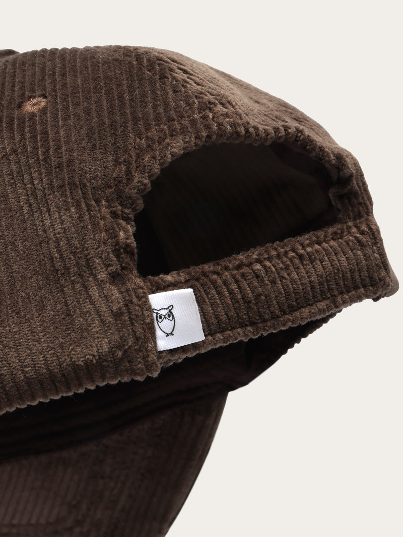 KnowledgeCotton Apparel - UNI 8 Wales corduroy cap Caps 1243 Demitasse (brown)