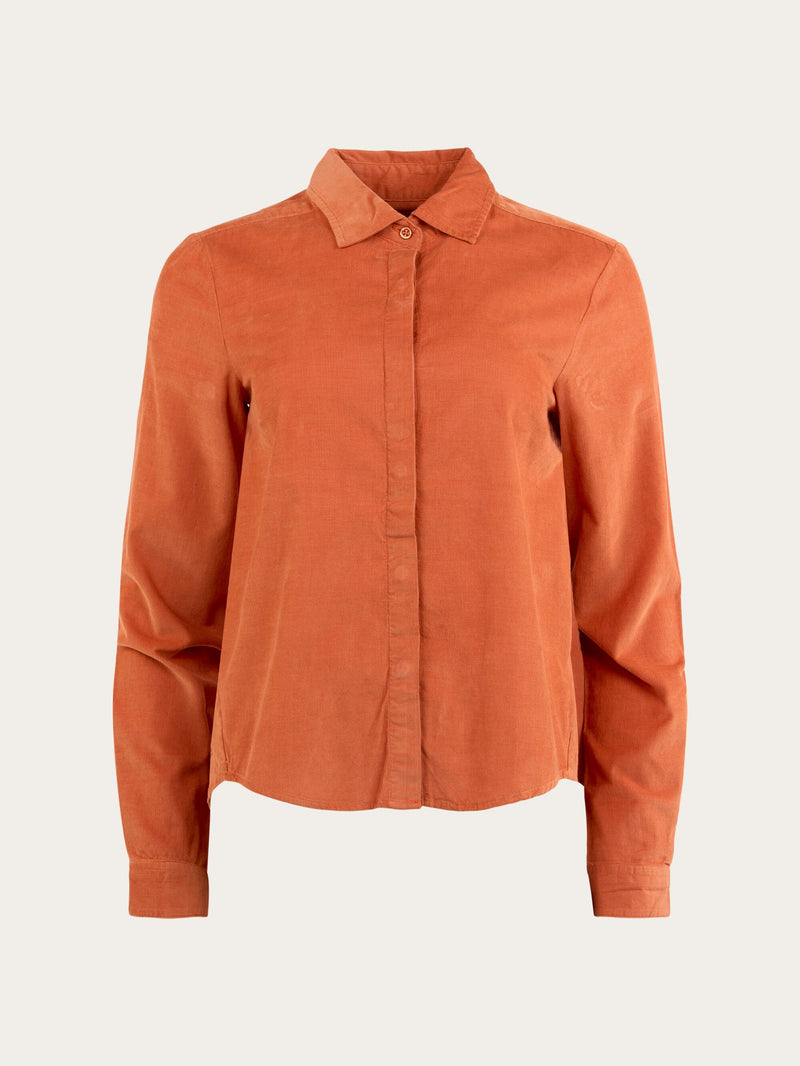 KnowledgeCotton Apparel - WMN A-shape Corduroy shirt Shirts 1367 Autumn Leaf