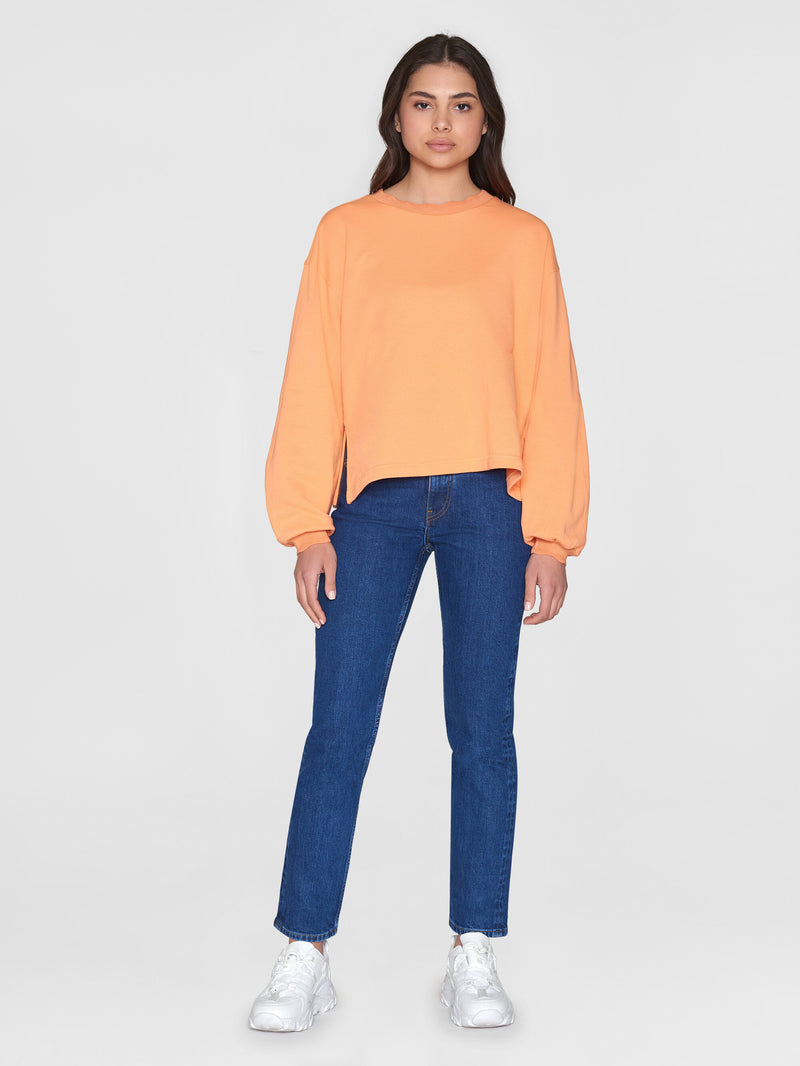 KnowledgeCotton Apparel - WMN A-shape fashion sweat Sweats 1444 Cadmium Orange