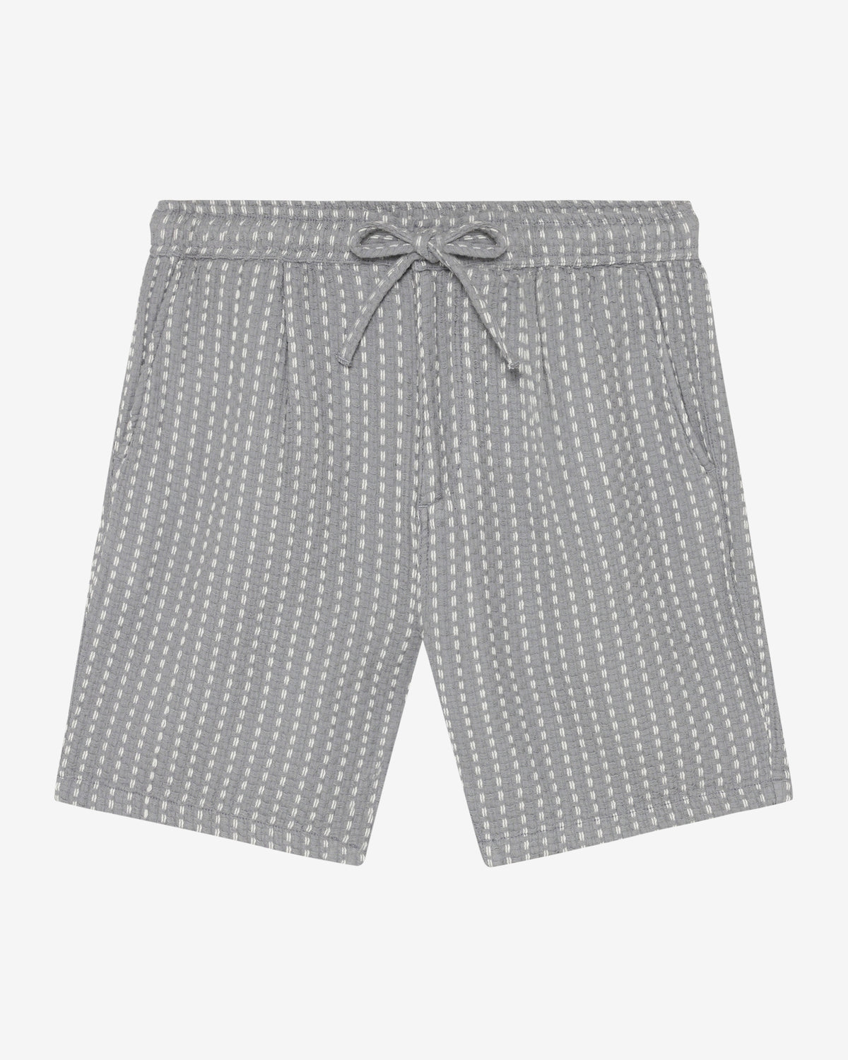 KnowledgeCotton Apparel - MEN Ash comfort structure shorts Shorts 8031 Grey stripe