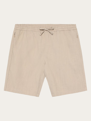 KnowledgeCotton Apparel - MEN Astral comfort linen blend shorts Shorts 1228 Light feather gray