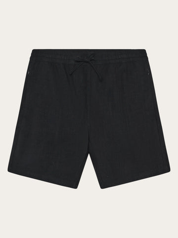 KnowledgeCotton Apparel - MEN Astral comfort linen blend shorts Shorts 1300 Black Jet