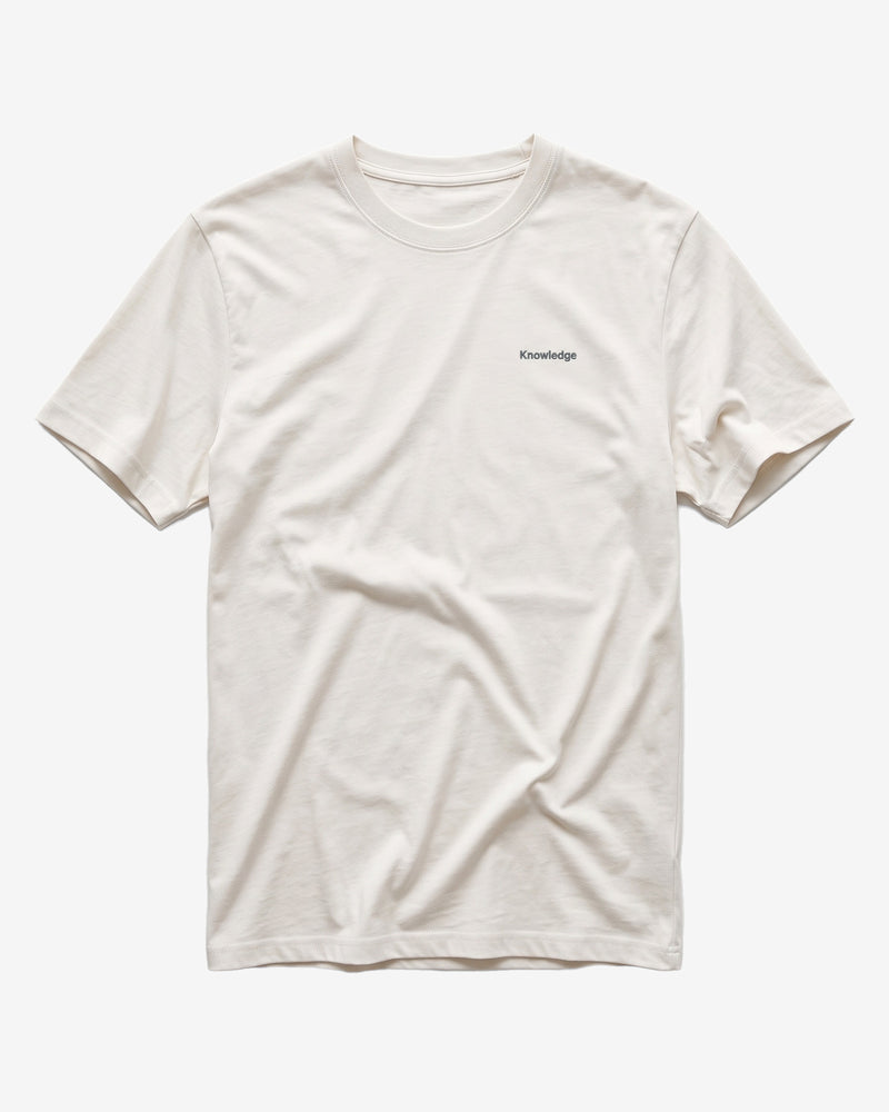KnowledgeCotton Apparel - MEN Back print t-shirt T-shirts 1387 Egret