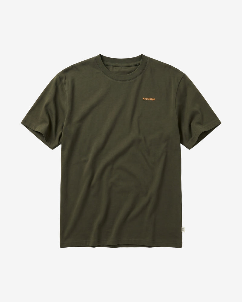 KnowledgeCotton Apparel - MEN Back print t-shirt T-shirts 1090 Forest Night