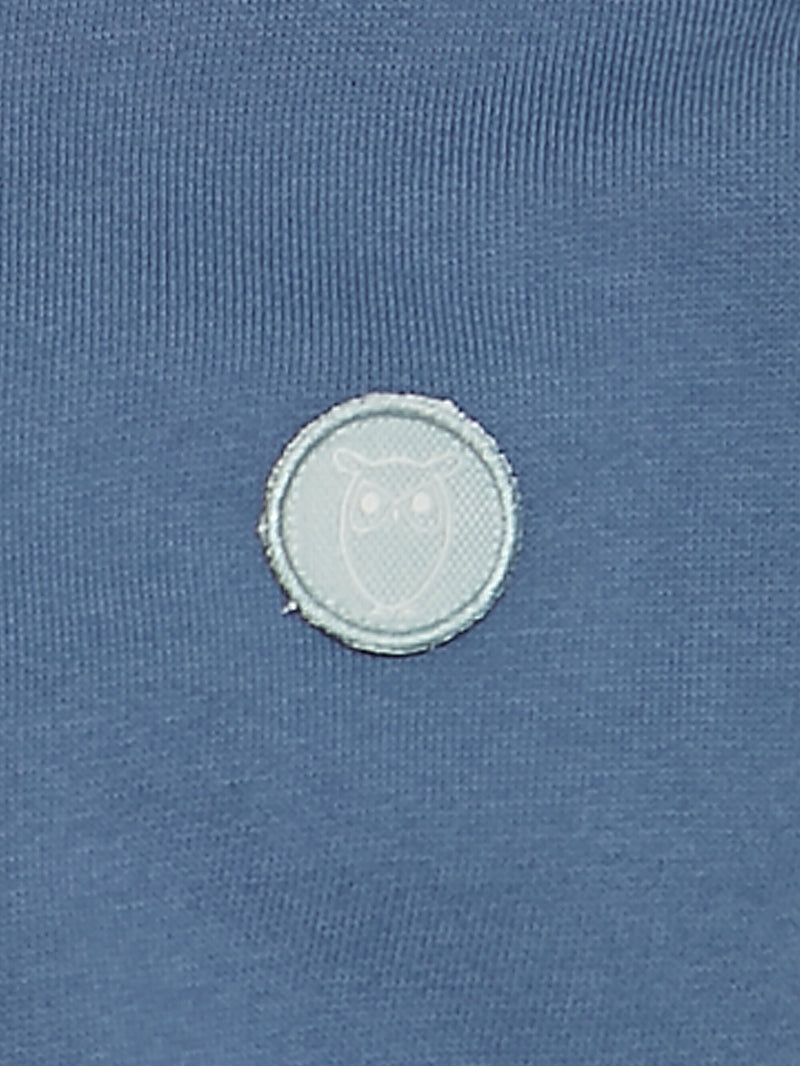 KnowledgeCotton Apparel - YOUNG Badge zip hood sweat Sweats 1432 Moonlight Blue