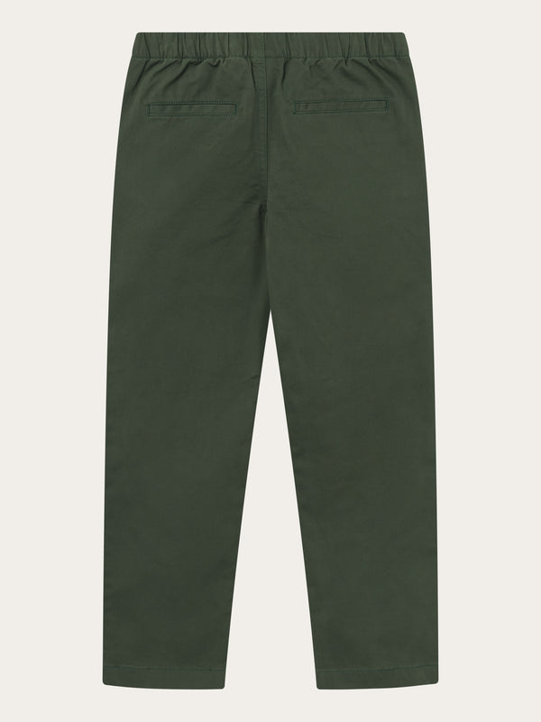 KnowledgeCotton Apparel - YOUNG Baggy twill pant belt details Pants 1090 Forrest Night