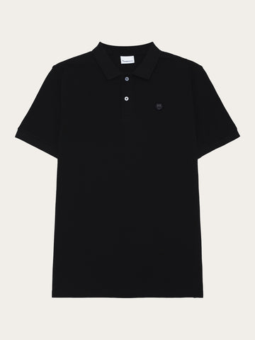 KnowledgeCotton Apparel - MEN Basic badge polo Polos 1300 Black Jet