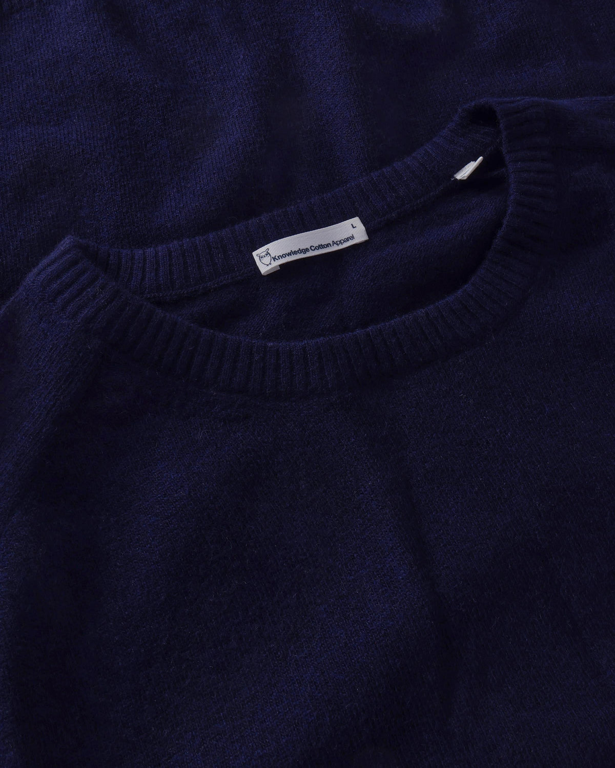 KnowledgeCotton Apparel - MEN Basic o-neck knit Knits 1001 Total Eclipse