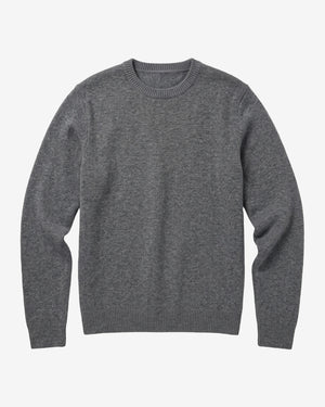 KnowledgeCotton Apparel - MEN Basic o-neck knit Knits 1073 Dark Grey Melange