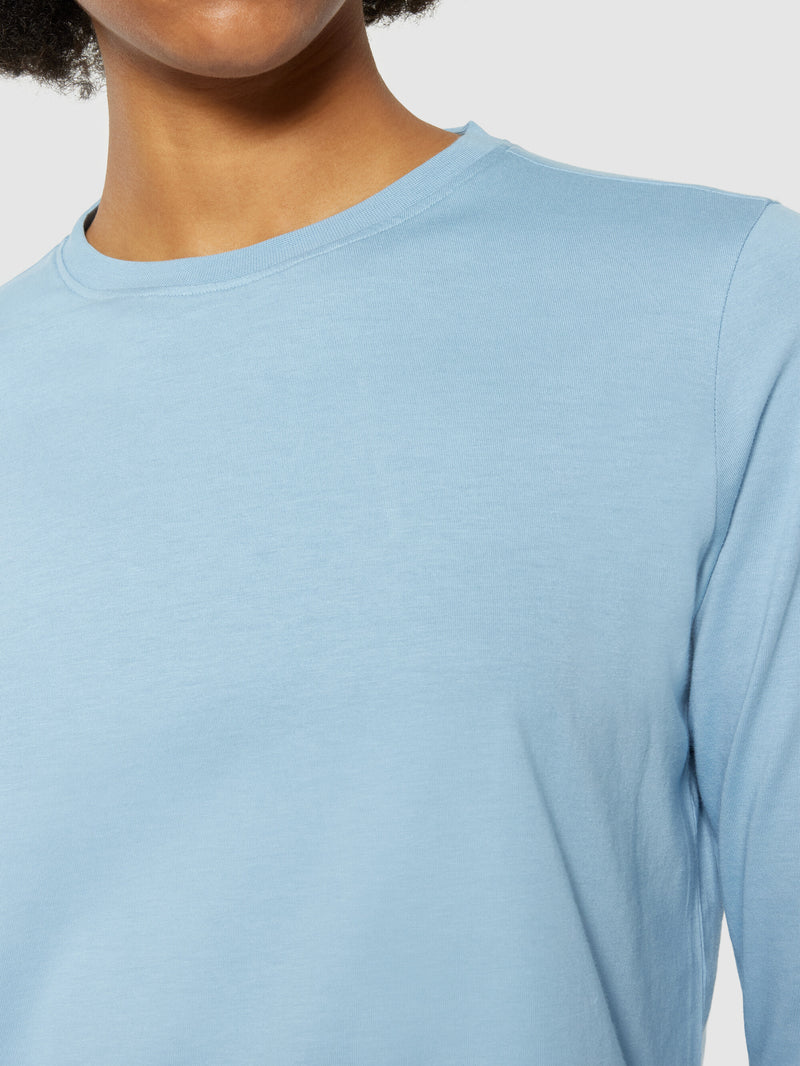 KnowledgeCotton Apparel - WMN Basic pima cotton long sleeve t-shirt - GOTS/Vegan Long Sleeves 1463 Glacier Lake