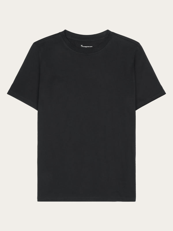 KnowledgeCotton Apparel - WMN Basic pima cotton t-shirt - GOTS/Vegan T-shirts 1300 Black Jet