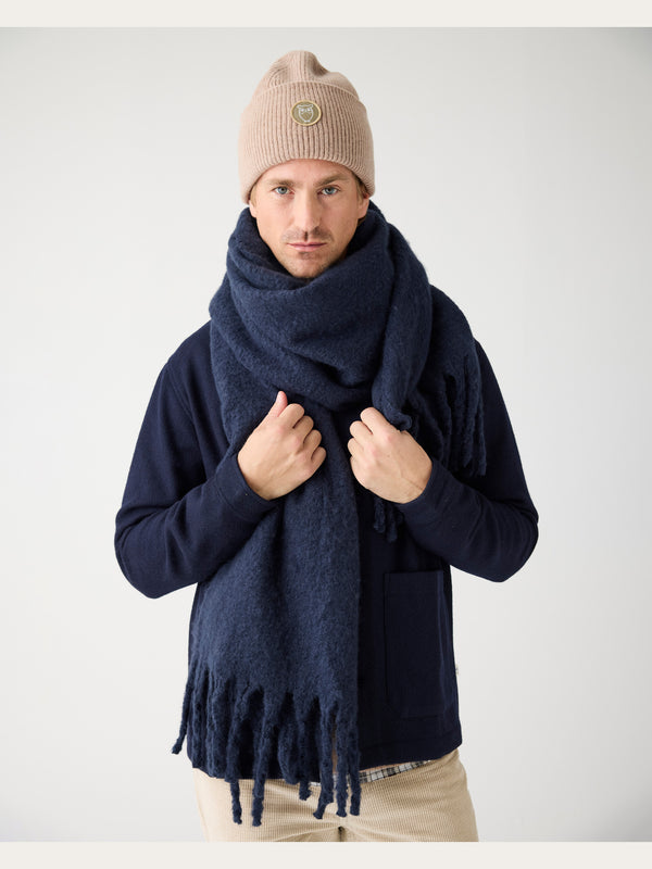 KnowledgeCotton Apparel - UNI Big rib beanie Hats 1336 Kelp melange