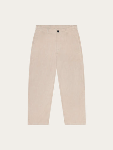 KnowledgeCotton Apparel - WMN Bloom barrel flannel pants Pants 1228 Light feather gray