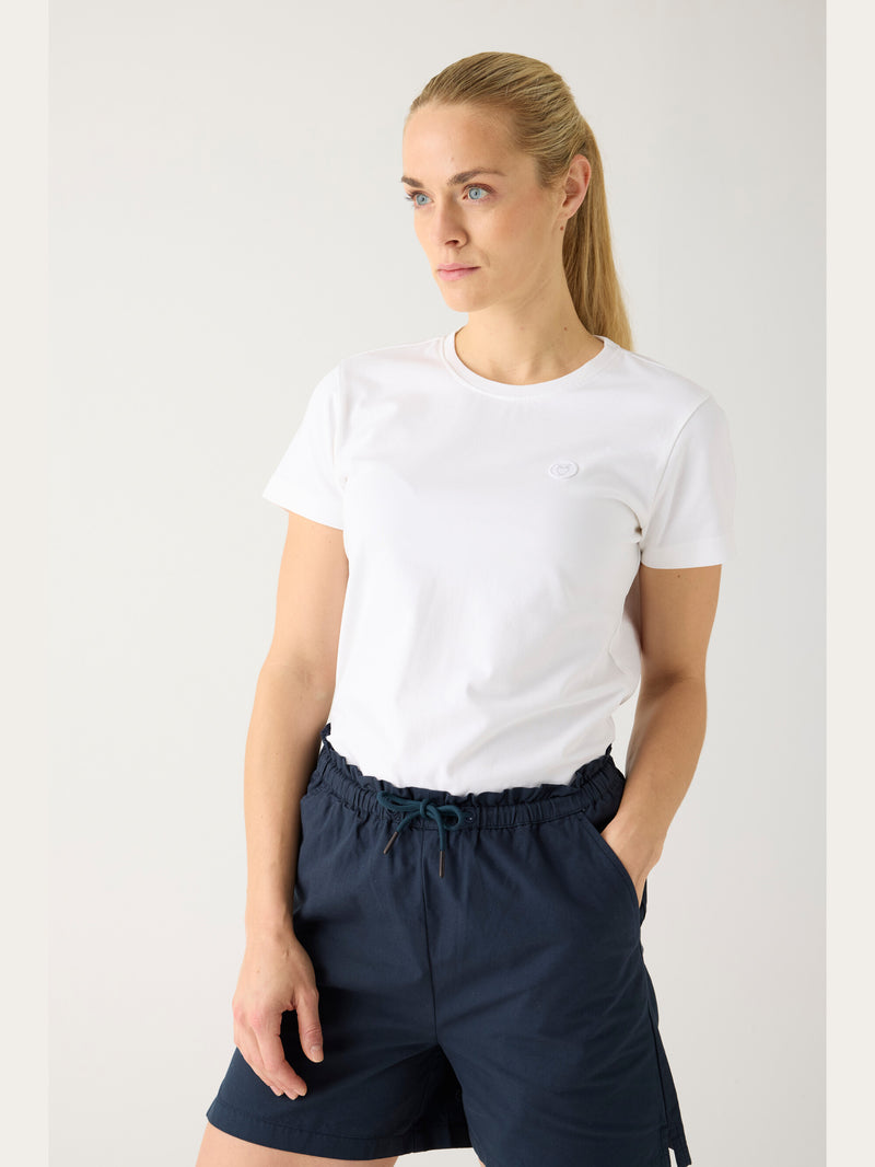 KnowledgeCotton Apparel - WMN Boardwalk slub shorts with elastic waist - GOTS/Vegan Shorts 1001 Total Eclipse