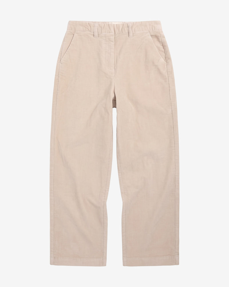 KnowledgeCotton Apparel - WMN Bora wide corduroy pant Pants 1228 Light feather gray
