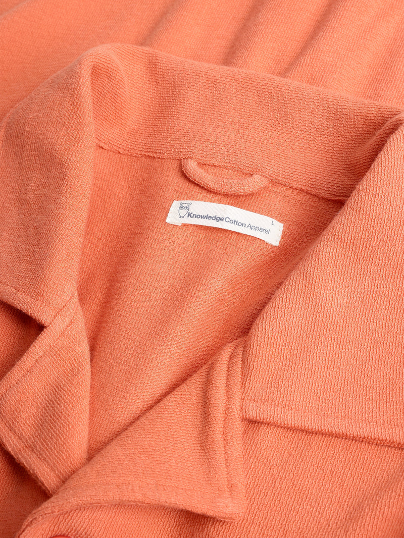 KnowledgeCotton Apparel - WMN Bouclé short sleeved shirt - GOTS/Vegan Shirts 1481 Langoustino