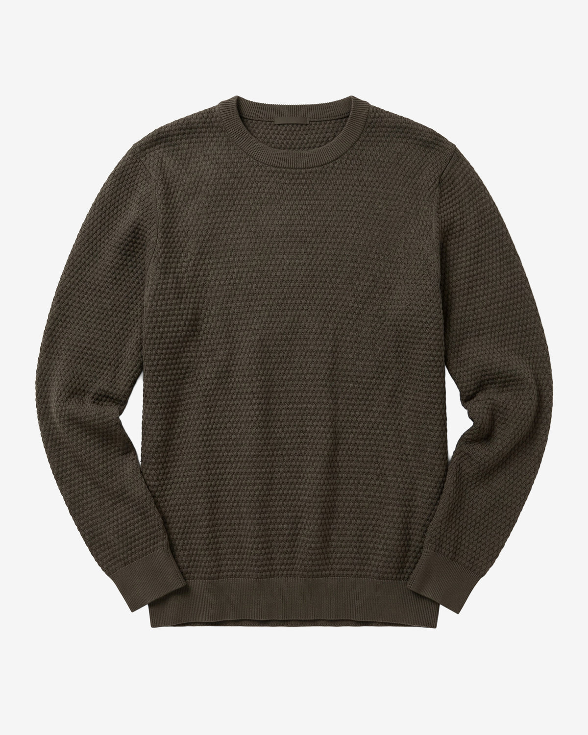 KnowledgeCotton Apparel - MEN Bubble knit crew neck Knits 1090 Forest Night