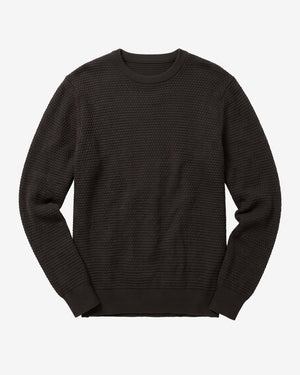 KnowledgeCotton Apparel - MEN Bubble knit crew neck Knits 1487 Chocolate Torte