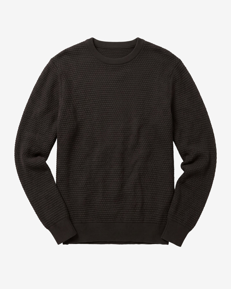 KnowledgeCotton Apparel - MEN Bubble knit crew neck Knits 1487 Chocolate Torte