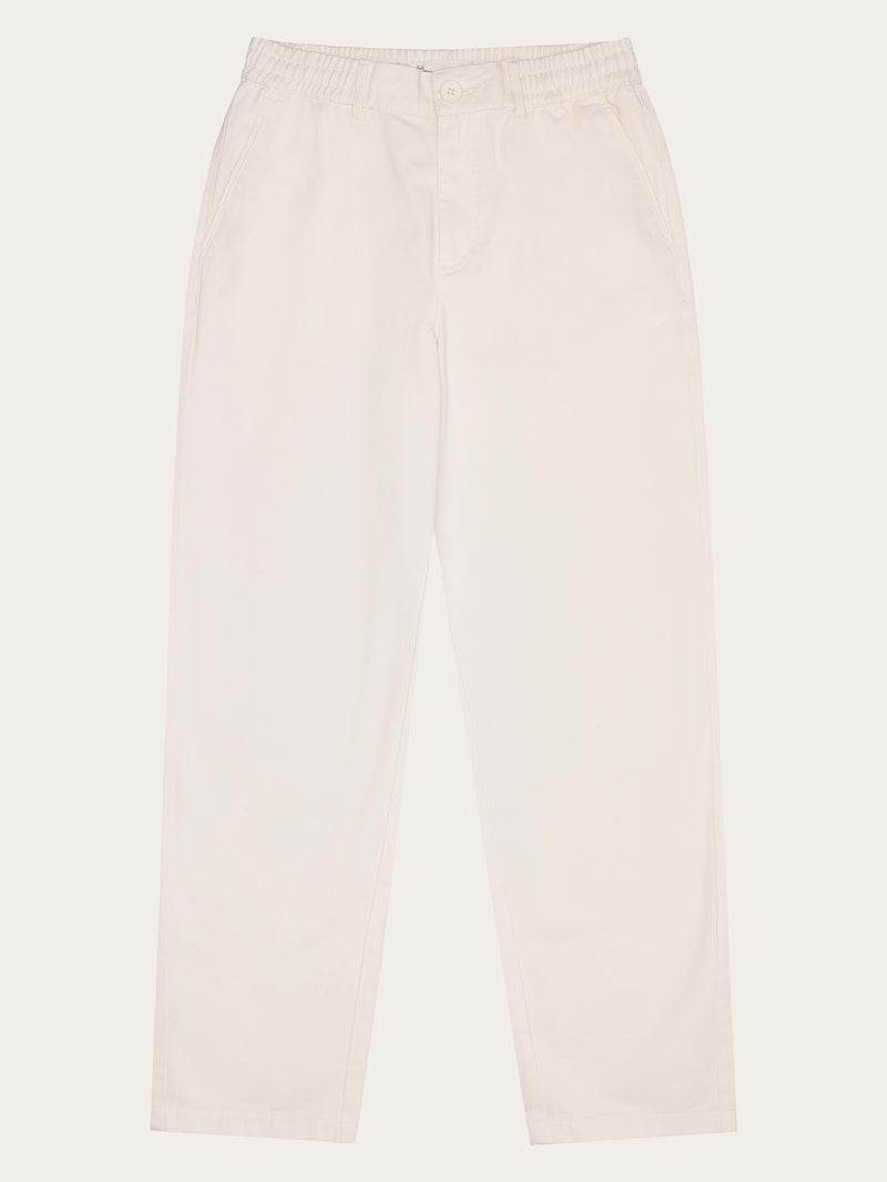 KnowledgeCotton Apparel - WMN CHLOE barrel mid-rise twill chino - GOTS/Vegan Pants 1387 Egret