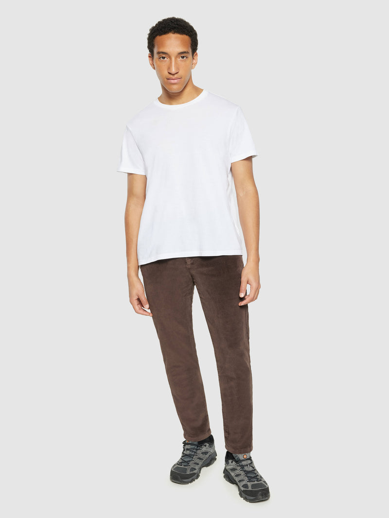 KnowledgeCotton Apparel - MEN CHUCK regular 8-wales corduroy chino pants Pants 1243 Demitasse (brown)