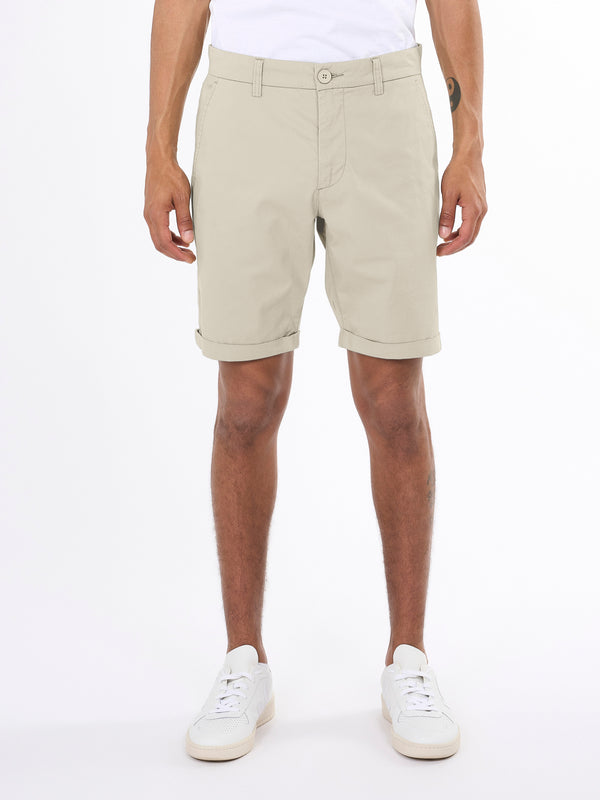 KnowledgeCotton Apparel - MEN CHUCK regular chino poplin shorts Shorts 1387 Egret
