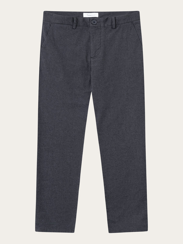 KnowledgeCotton Apparel - MEN CHUCK regular flannel chino pants Pants 1402 Gray Pinstripe